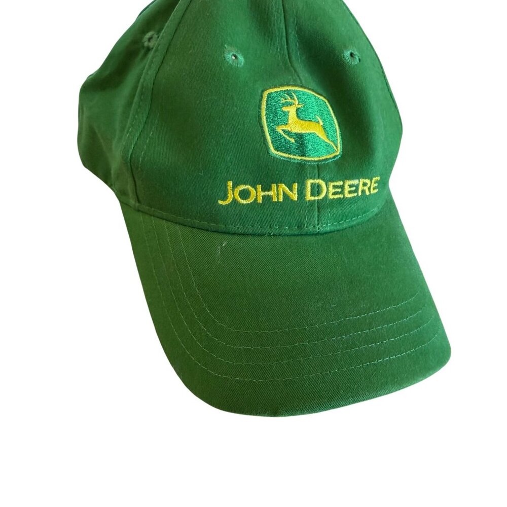 John Deere Green Baseball Cap Adjustable Strapback Hat Nothing Runs Like a Logo - Picture 3 of 7
